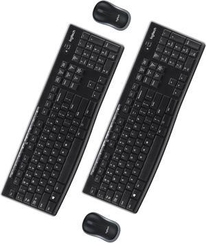 Logitech MK270 Wireless Keyboard & Mouse Combo Travel Home Office Modern Bundle for PC & Laptop, Pack of 2