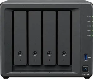 Synology DiskStation DS423+ NAS Server with Celeron 2.0GHz CPU, 6GB Memory, 4TB SSD Storage, 1TB M.2 NVMe SSD, 2 x 1GbE LAN Ports, DSM Operating System