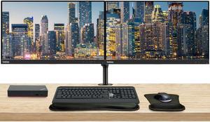 Lenovo ThinkVision S22e 22-inch 1920 x 1080 LED Backlit Full HD LCD, 2-Pack Bundle with HDMI, VGA, Dual Monitor Stand, ThinkPad Universal USB-C Dock, MK540 Wireless Keyboard & Mouse, Mouse & Wrist Pad