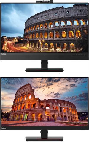 Lenovo ThinkVision T27hv 27-inch 2560 x 1440 LED Backlit Quad HD Widescreen LCD Monitor, 2-Pack Bundle with T27h, HDMI, VGA, DisplayPort, USB-C, USB Hub, Webcam, Speaker, Microphone