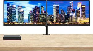 Lenovo ThinkVision T22i 22-inch 1920 x 1080 LED FHD Widescreen LCD Monitor, 2-Pack Bundle with HDMI, VGA, DisplayPort, USB Hub, Desk Mount Dual Monitor Stand, ThinkPad Universal USB-C Multiport Dock