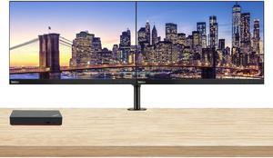 Lenovo ThinkVision T23d 23-inch 1920 x 1200 LED Full HD Widescreen WUXGA LCD Monitor, 2-Pack Bundle with HDMI, VGA, DisplayPort, Desk Mount Dual Monitor Stand, ThinkPad Universal USB-C Multiport Dock