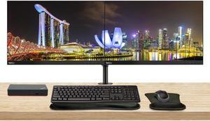 Lenovo ThinkVision T23d 1920 x 1200 LED FHD LCD, 2-Pack Bundle with HDMI, DisplayPort, Dual Monitor Stand, ThinkPad Universal USB-C Multiport Dock, MK270 Wireless Keyboard & Mouse, Mouse & Wrist Pad