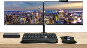 Lenovo ThinkVision T22v 22-inch, 2-Pack Bundle with T22i, HDMI, DisplayPort, Webcam, Speaker, Microphone, Dual Monitor Stand, ThinkPad USB-C Dock, MK540 Wireless Keyboard & Mouse, Mouse & Wrist Pad