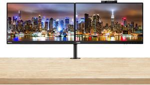 Lenovo ThinkVision T22v 22-inch 1920 x 1080 LED Backlit FHD Widescreen LCD Monitor, 2-Pack Bundle with T22i, HDMI, VGA, DisplayPort, USB Hub, Webcam, Speaker, Microphone, Desk Mount Dual Monitor Stand