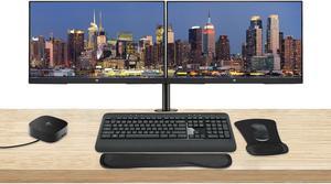 HP V24i G5 24-inch 1920 x 1080 LED Backlit Full HD LCD Monitor, 2-Pack Bundle with HDMI, VGA, & DisplayPort, Dual Monitor Stand, USB-C Dock, MK540 Wireless Keyboard & Mouse, Gel Mouse & Wrist Pad