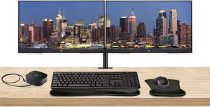 HP V24i G5 24-inch 1920 x 1080 LED Backlit Full HD LCD Monitor, 2-Pack Bundle with HDMI, VGA, and DisplayPort, Dual Monitor Stand, USB-C Dock, MK270 Wireless Keyboard & Mouse, Gel Mouse & Wrist Pad