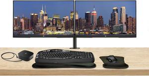 HP V24i G5 24-inch 1920 x 1080 LED Backlit Full HD LCD Monitor, 2-Pack Bundle with HDMI, VGA, and DisplayPort, Dual Monitor Stand, USB-C Dock, MK670 Wireless Keyboard & Mouse, Gel Mouse & Wrist Pad