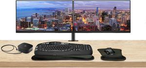 HP P22 G5 22-inch 1920 x 1080 Full HD Edge LED LCD Monitor, 2-Pack Bundle with HDMI, VGA, DisplayPort, Dual Monitor Stand, USB-C Dock, MK550 Wireless Keyboard & Mouse, Gel Mouse & Wrist Pad