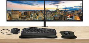 HP EliteDisplay E24t G5 24-inch Full HD LED LCD In-Cell Touch Monitor, 2-Pack Bundle HDMI, USB Hub, DisplayPort, Dual Monitor Stand, USB-C Dock, MK670 Wireless Keyboard & Mouse, Gel Mouse & Wrist Pad