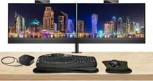 HP EliteDisplay E24mv G4 24-inch FHD Conferencing Monitor, 2-Pack Bundle, HP E24 G5, HDMI, DisplayPort, Camera, Speaker, Stand, USB-C Dock, MK670 Wireless Keyboard & Mouse, Gel Mouse & Wrist Pad
