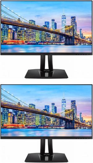 ViewSonic VP2756 27-inch 1440P QHD 2K IPS Premium Monitor, 2-Pack Bundle with ColorPro, Color Accuracy, HDMI, DisplayPort, USB-C, Speakers