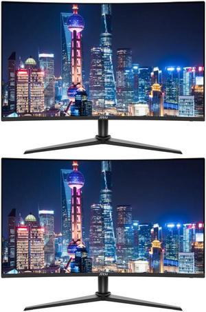 MSI G243CV 24-inch Curved 1080P Full HD 75 Hz 1ms LED Backlit LCD Gaming Monitor, 2-Pack bundle, Frameless, Less Blue Light, FreeSync, HDMI, DisplayPort