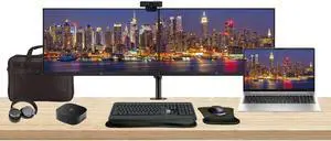 HP EliteBook 655 G10 15.6" Ryzen 5, 16GB RAM, 512GB SSD, Windows 11 Pro Notebook Bundle with 2 x EliteDisplay E24 24" Monitors, Dual Stand, USB-C Dock, Keyboard and Mouse, Webcam, Headphones, Bag