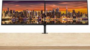 HP P27h G5 27inch 1920 x 1080 Full HD Edge LED LCD Monitor, 2-Pack Bundle with HDMI, VGA, Display Port with Built-in Speakers and Desk Mount Dual Monitor Stand