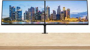 HP P24h G5 24 inch 1920 x 1080 Full HD Edge LED LCD Monitor, 2-Pack Bundle with HDMI, VGA, Display Port with Built-in Speakers and Desk Mount Dual Monitor Stand