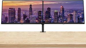 HP P27 G5 27 inch 1920 x 1080 Full HD Edge LED LCD Monitor, 2-Pack Bundle with HDMI, VGA, and Display Port with Desk Mount Dual Monitor Stand