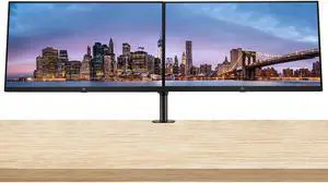 HP EliteDisplay E24u G5 24 inch Full HD LED-Backlit LCD IPS Monitor, 2-Pack Bundle with Full Dock, HDMI, USB-C, USB Hub, Ethernet, and Display Port, Desk Mount Dual Monitor Stand