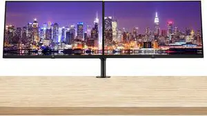 HP EliteDisplay E27u G5 27 inch 2K Quad HD LCD IPS Monitor, 2-Pack Bundle with Full Dock, HDMI, USB-C, Ethernet, and Display Port, Desk Mount Dual Monitor Stand