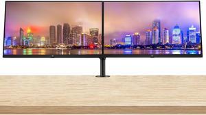 HP EliteDisplay E32k G5 32 inch 4K Ultra HD LCD IPS Monitor, 2-Pack Bundle with Full Dock, HDMI, USB-C, Ethernet,Display Port with Built-in Speakers and Desk Mount Dual Monitor Stand