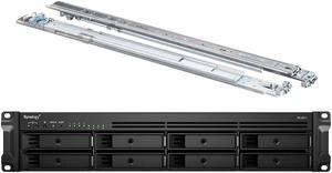 Synology RackStation RS1221+ NAS Server Bundle with Rail Kit, Ryzen CPU, Rack Mount, 32GB Memory, 160TB HDD Storage, Synology DSM Operating System, iSCSI Target Ready