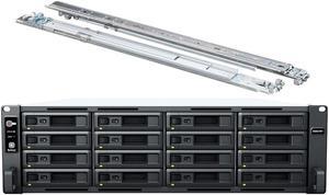 Synology RackStation RS2821RP+ NAS Server with Ryzen 2.2GHz CPU, 32GB Memory, 352TB HDD Storage, 4 x 1GbE LAN Ports, Redundant Power, DSM Operating System Bundle with Rail kit