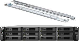 Synology RackStation RS3618xs NAS Server with Xeon 2.4GHz CPU, 64GB Memory, 264TB HDD Storage, 4 x 1GbE LAN Ports, DSM Operating System Bundle with Rail kit