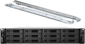 Synology RackStation RS3621xs+ NAS Server with Xeon 2.1GHz CPU, 64GB Memory, 96TB SSD Storage, 2 x 10GbE LAN Ports, DSM Operating System Bundle with Rail kit