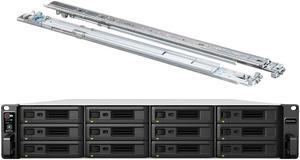 Synology RackStation RS3621RPxs NAS Server with Xeon 2.1GHz CPU, 64GB Memory, 240TB HDD Storage, 2 x 10GbE LAN Ports, Redundant Power, DSM Operating System Bundle with Rail kit