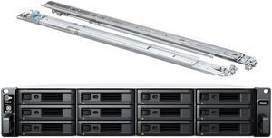 Synology RackStation RS2423+ NAS Server with Ryzen 3.35GHz CPU, 32GB Memory, 12TB SSD Storage, 10GbE LAN Ports, DSM Operating System Bundle with Rail kit