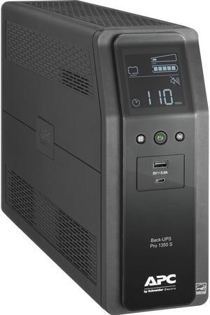 APC Sine Wave UPS Battery Backup & Surge Protector, BR1350ms Tower Back-UPS, 1350 VA Backup Battery Power Supply, 10 x NEMA 5-15R, AVR Bundled With 16GB USB Storage