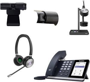 Yealink MP54 MS Teams IP Corded Phone Bundle with WH62 MS Teams Dual Wireless Bluetooth Over Ear Headset for Office, Cam 313 2MP Webcam