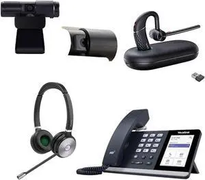 Yealink MP54 MS Teams IP Corded Phone Bundle with Yealink BH71 Pro Mono Wireless Bluetooth Headset with Noise Canceling mic for Office, Cam 313 2MP Webcam, Pack of 2