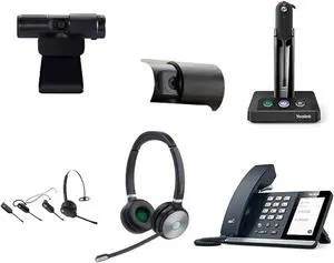 Yealink MP50 MS Teams IP Corded Phone Bundle with Yealink WH63 MS Teams Mono Bluetooth Noise Canceling Mic Headset for Office, Cam 313 2MP Webcam