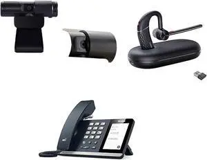 Yealink MP50 MS Teams IP Corded Phone Bundle with Yealink BH71 Pro Mono Wireless Bluetooth Headset with Noise Canceling mic for Office, Cam 313 2MP Webcam
