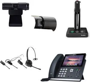 Yealink SIP-T48U IP Corded 7-Inch Color Display Phone Bundle with Yealink WH63 Mono Bluetooth Noise Canceling Mic Headset, Cam 313 2MP Webcam for Office