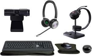 Yealink MP56 MS Teams IP Corded/Cordless Phone Bundle with Yealink WH63 MS Teams Mono Bluetooth Noise Canceling Mic Headset for Office, Cam 313 2MP Webcam, Pack of 2
