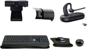 Yealink BH71 Mono Bluetooth Headset with Noise Canceling mic Bundle with Cam 313 2MP Webcam, MK540 Wireless Keyboard and Mouse, Gel Mouse & Wrist Pad, Mini Speaker, Pack of 2