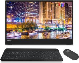 Lenovo ThinkVision M15 15.6 FHD 1080p Portable Travel Monitor Bundle with USB Type-C, Black Keys to Go Wireless Keyboard, and Black Pebble M350 Bluetooth Wireless Mouse