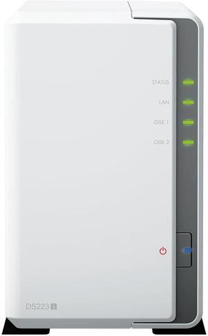 Synology DiskStation DS223j NAS Server with RTD1619B 4-Core 1.7GHz CPU, 1GB Memory, 44TB HDD Storage, 1 x 1GbE LAN Port, DSM Operating System