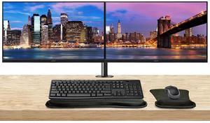Acer Vero V7 V277 E BIP 27 inch 1080P FHD 100Hz 4ms Widescreen LCD Monitor, 2-Pack Bundle with HDMI, DisplayPort, Desk Mount Dual Monitor Stand, MK270 Wireless Keyboard & Mouse, Gel Mouse & Wrist Pad