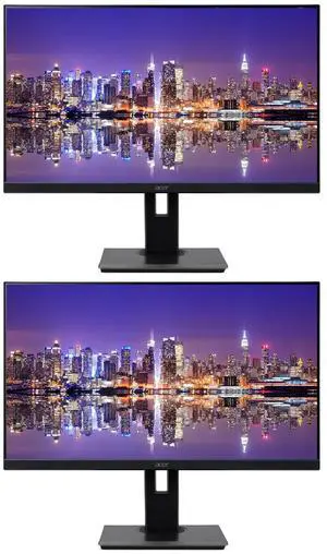 Acer Vero B7 B277 E 27 inch 1080P Full HD IPS 100 Hz 4 ms Backlit Widescreen LCD Monitor, 2-Pack bundle with Adaptive Sync, Eye Care, VGA, HDMI, DisplayPort, Integrated Speakers