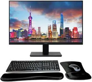 Acer Vero V7 V277 E BMIPX 27 inch 1080P Full HD IPS Backlit Widescreen LCD Monitor, Bundle with Eye Care, VGA, HDMI, Integrated Speakers, MK270 Wireless Keyboard & Mouse, Gel Mouse & Wrist Pad