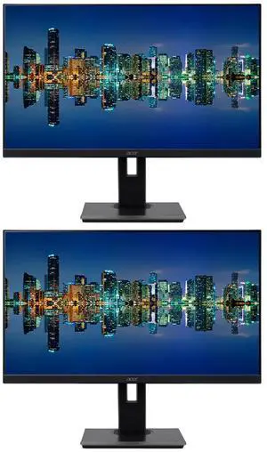 Acer Vero B7 B277 E 27 inch 1080P Full HD IPS 100 Hz 4 ms Backlit Anti-Glare Widescreen LCD Monitor, 2-Pack bundle with Adaptive Sync, Eye Care, VGA, HDMI, DisplayPort, Integrated Speakers