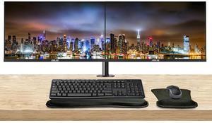 Asus VY249HF 24-inch 1080p FHD LCD Monitor, 2-Pack, HDMI, Low Blue Light, 100Hz 1ms, Desk Mount Dual Monitor Stand, MK270 Wireless Keyboard & Mouse, Gel Mouse & Wrist Pad