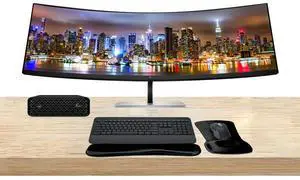 HP Workstation Bundle Z2 Mini G9 i7, 32GB RAM, 512GB SSD, Windows 11 Pro, EliteDisplay E45c G5 45 Curved DQHD Monitor and MK650 Wireless Keyboard & Mouse with Gel Mouse & Wrist Pad set
