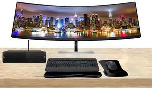 HP Workstation Bundle Z2 SFF G9 i7k, 64GB RAM, 1TB SSD, Windows 11 Pro, EliteDisplay E45c G5 45 Curved DQHD Monitor and MK650 Wireless Keyboard & Mouse with Gel Pad