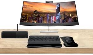 HP Workstation Bundle Z2 SFF G9 i7, 16GB RAM, 512GB SSD, Windows 11 Pro, EliteDisplay E34m 34 Curved 2K WQHD Monitor and MK650 Wireless Keyboard & Mouse with gel Pad