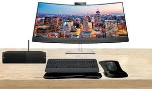 HP Workstation Bundle Z2 SFF G9 i7k, 64GB RAM, 1TB SSD, Windows 11 Pro, EliteDisplay E34m 34 Curved 2K WQHD Monitor and MK650 Wireless Keyboard & Mouse with Gel Pad