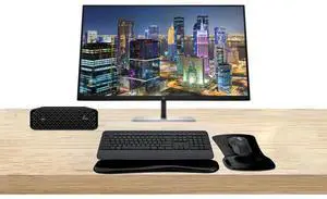 HP Workstation Bundle Z2 Mini G9 i7, 32GB RAM, 512GB SSD, Windows 11 Pro, UHD Graphics 770, Dual EliteDisplay E32k G5 32-inch 4K Monitor, MK650 Wireless Keyboard & Mouse, Gel Mouse & Wrist Pad